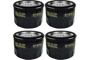 4 Pack AM125424 Oil Filter for John Deere AM125424c GY20577 X304 X310 X350 X580 D140 D130 D110 D105，Replace for Kawasaki 4906