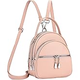 YUNZLAN Covertible Backpack Purse for Women Fashion Leather Small Women Backpack Handbags-Pink