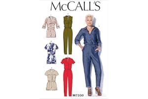 McCall's Patterns M7330 Misses' Button-UP Utility Jumpsuits & Rompers, ZZ (Large-X-Large-XX-Large)