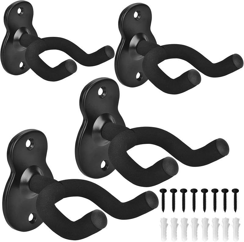 MOREYES 4 Pack Guitar Hangers Wall Mount Hook Holder Stand