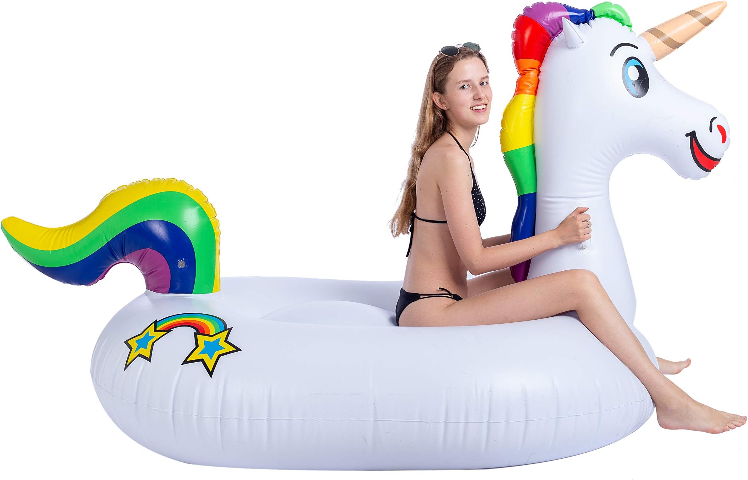 JOYIN Giant Inflatable Unicorn Pool Float, Beach Floats, Swim Party Toys, Pool Island, Summer Pool Raft Lounge for Adults & Kids
