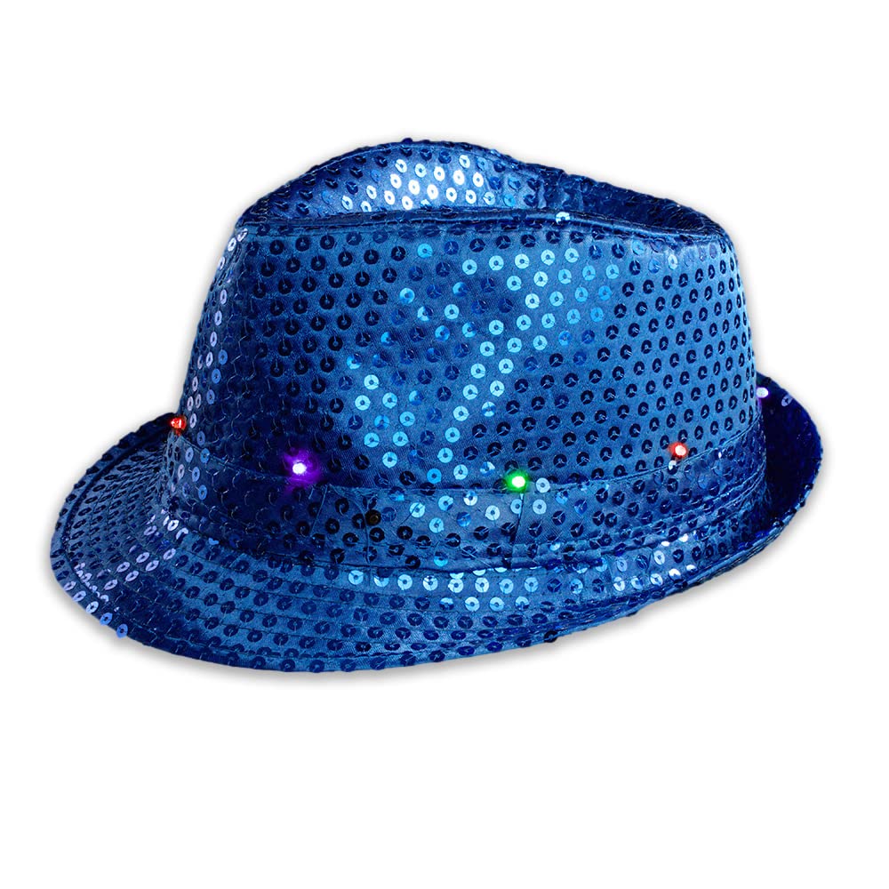 Flashing LED Fedora Hat - The Glowhouse (Blue) — image 1