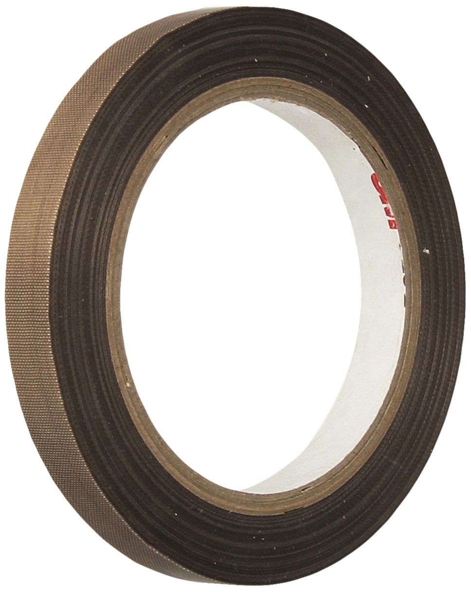 3M 5151 5" x 36yd Light Brown PTFE Glass Cloth Tape -100 to 500 Degrees F Performance Temperature, 0.0053" Thick