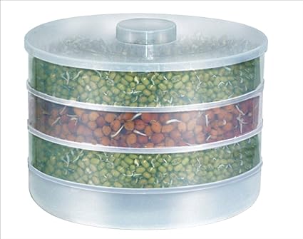 Harikrishnavilla Plastic Sprout Maker Box with 4 Container (Multicolour, SM 551)