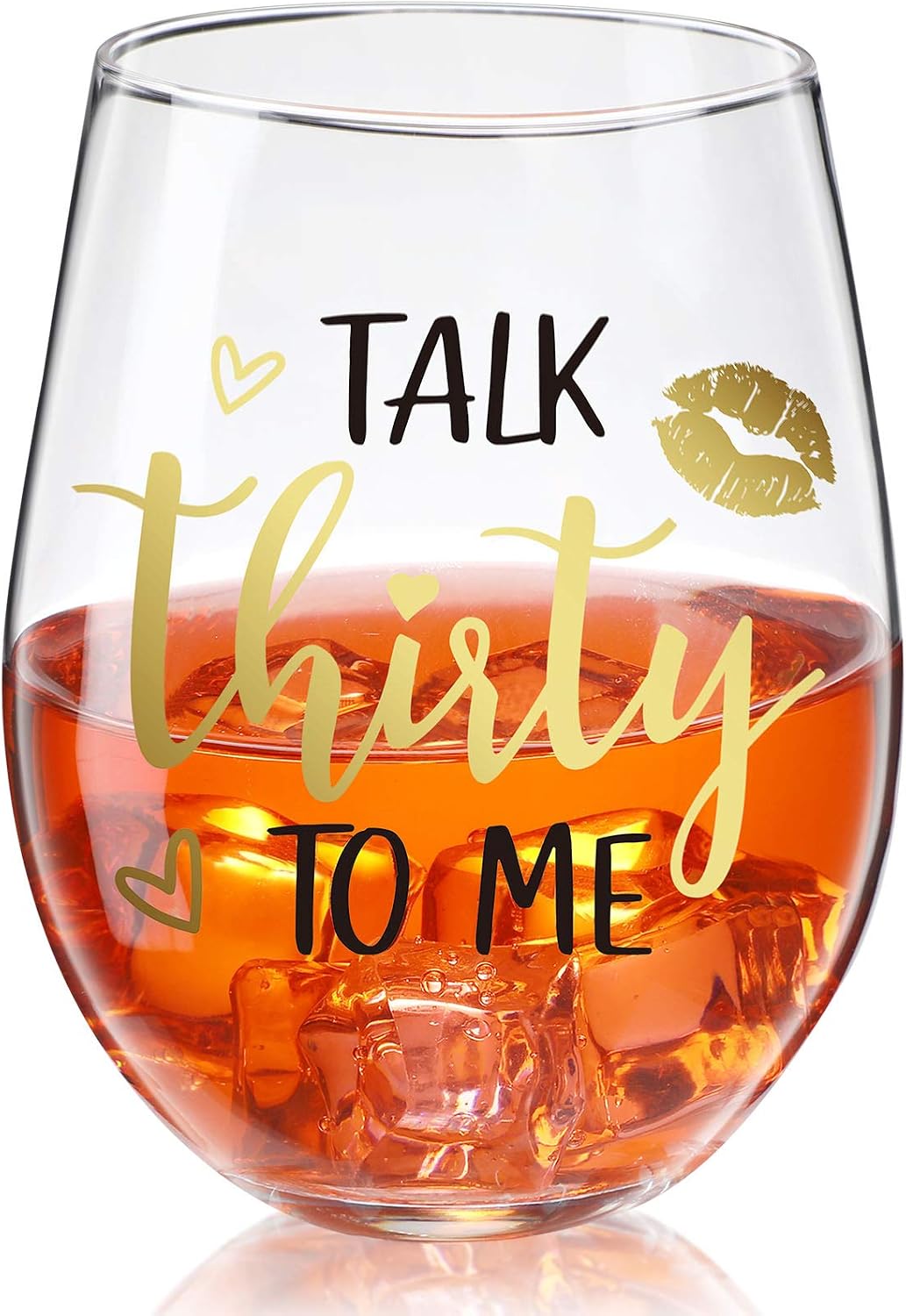 Talk Thirty To Me Wine Glass 30th Birthday Stemless Wine Glass Black Stemless Glass Cups Dirty 30 Birthday Present for Women Men Friends Thirty Birthday Present Wedding Anniversary Party Favors