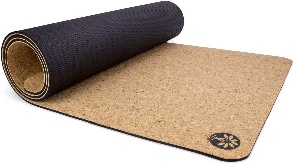 Yoloha Original Air Cork Yoga Mat, New and Improved, Non Slip, Sustainable, Soft, Durable, Premium, Handmade, Moisture Resistant – Available in Multiple Lengths - 6mm Thick