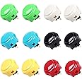 Sanwa 12 pcs OBSF-30 Original Push Button 30mm - for Arcade Jamma Video Game & Arcade Joystick Games Console (Color) - (Each Color of 2 Pcs) Use for Arcade Game Machine Cabinet S@NWA