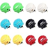 Sanwa 12 pcs OBSF-30 Original Push Button 30mm - for Arcade Jamma Video Game & Arcade Joystick Games Console (Color) - (Each 