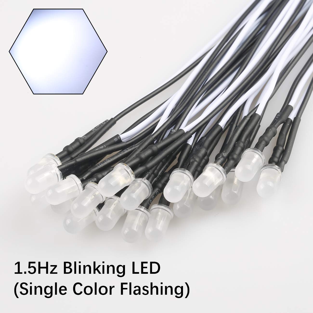 Optoelectronic Products EDGELEC 50pcs 12 Volt 3mm Yellow Blinking LED