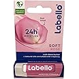 Labello Soft Rosé 5.5 ml, Balsamo labbra colorato con estratto di rosa, Burrocacao labbra fondente con oli naturali e burro di karité, Lip balm idratante per 24 ore con pigmenti colorati