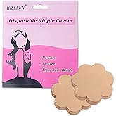 HISKFUN 40 Pieces Nipple Covers For Women Disposable No-Show Pasties Satin Breast Petals Stickers