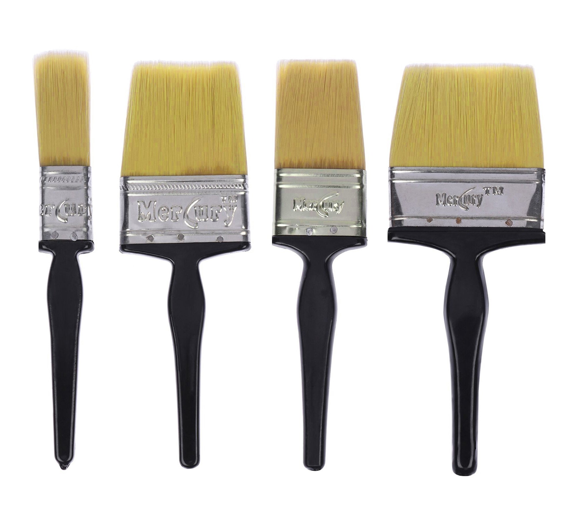 Mercury Brush Double Thickness Triple Boiled Nylon/Polyester Blend Round Bristles Paint Brush (Multicolour)