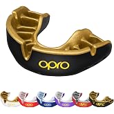 OPRO Gold Level Moldable Mouth Guard, Premium Fit (Black/Gold) Adult &amp; Kids | Easy Self-Fit Mouth Guard, Boxing Mouthguard for MMA, Impact Sports, Football &amp; Hockey, Includes Case
