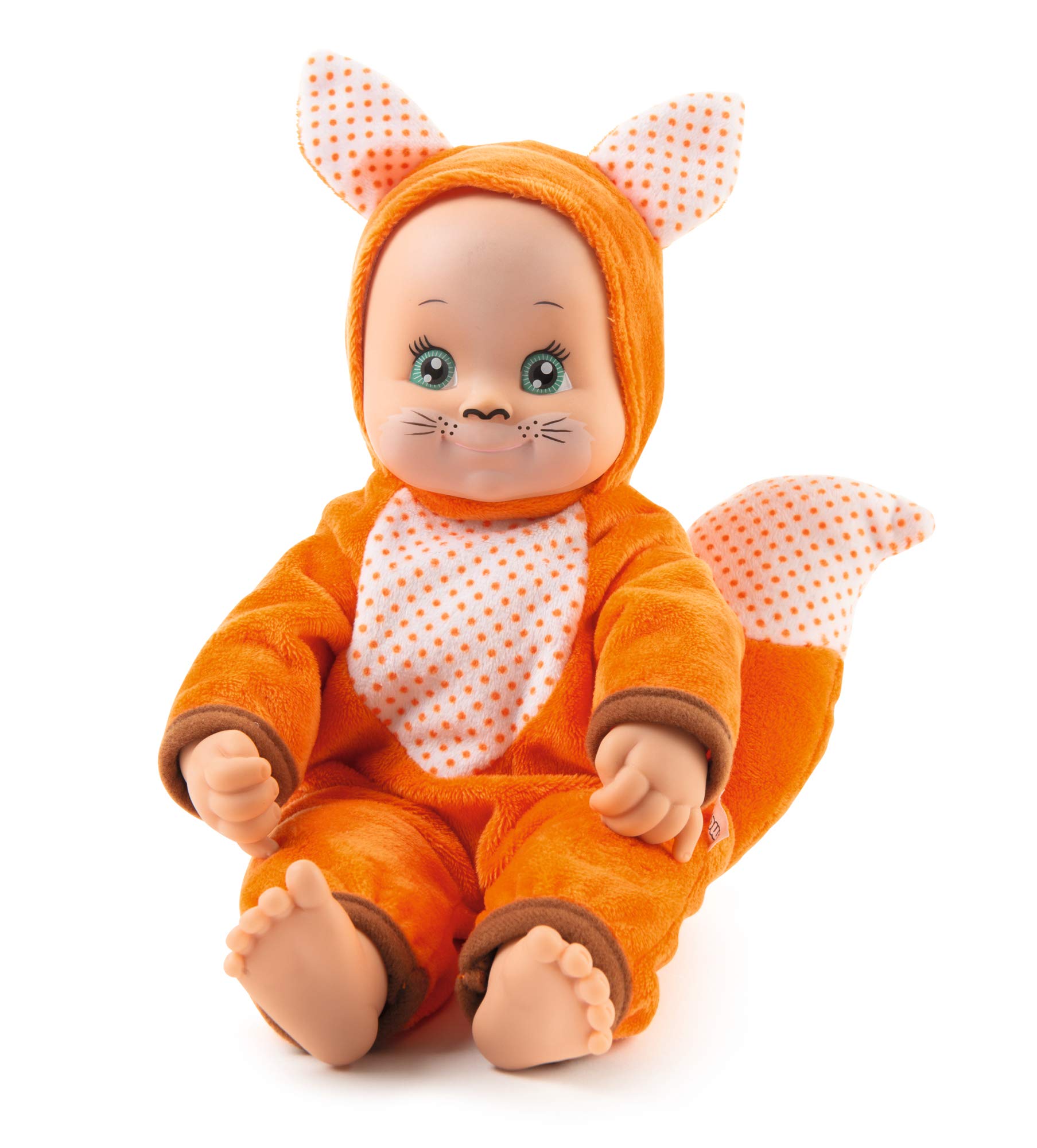 Smoby 7600210123WEB Minikiss Animals Cuddly Fox Kissing Doll for Children from 12 Months Orange