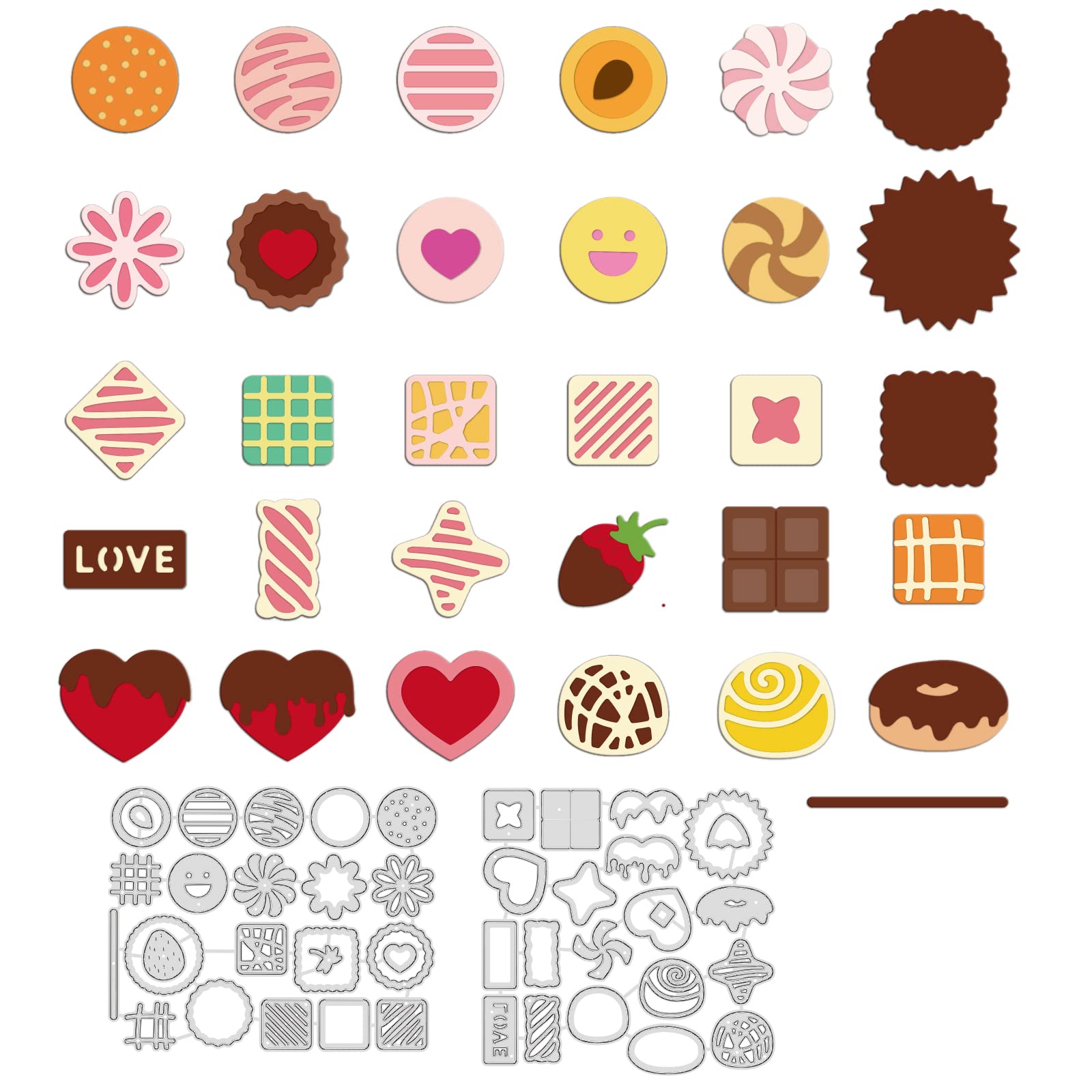 INFUNLY Chocolate Metal Die Cuts Sweet Cutting Dies Stencils for Card Making DIY Scrapbooking Photo Album Decorative — image 1