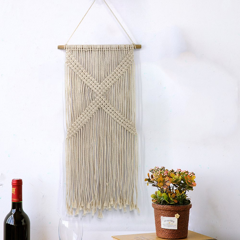 Tapices Omas Macrame Tapiz Colgante De Pared De Madera Varilla