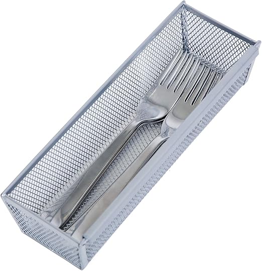 Utensils Silver 3 Compartment Smart Design Steel Metal Mesh Drawer