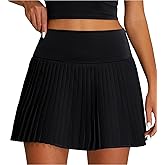 GYMTITAN Tennis Skirts for Women High Waisted Pleated Athletic Skirt with Shorts Tummy Control A Line Golf Skort with Pockets