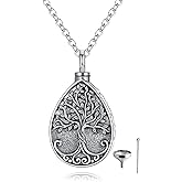 Fryneauy Tree of Life Flower Celtic Cremation Ashes Urn Pendant Necklace for Women Sterling Silver US1