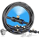 homenote Misting Cooling System, 26FT Pre-Assembled Mister Kit | 7 Brass Nozzles &amp; 3/4" Brass Adapter, Cooling Mister for Patio, Porch, Fan, Pets, Garden &amp; Greenhouse Watering