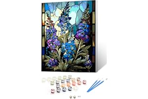 KICHANG Paint by Number for Adults,Flower Paint by Number for Adults Canvas,DIY Paint by Numbers for Adults Oil Painting Acrylic Paint Crafts Art Without Frame for Home Decor Gift-15.7x19.6in