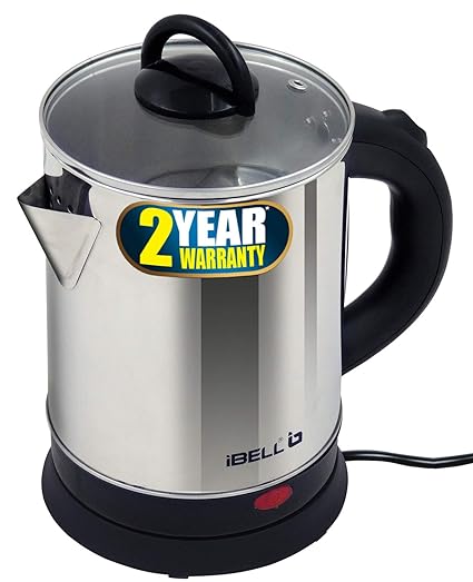 iBELL SEK170L Premium 1.7 Litre Stainless Steel Electric Kettle with Glass Lid,1500W Auto Cut
