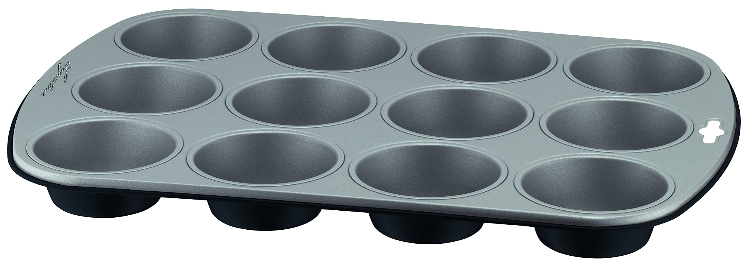 Lagostina Tasty 12 Muffins in Steel Non-Stick for Oven, Black, 38 x 27 cm