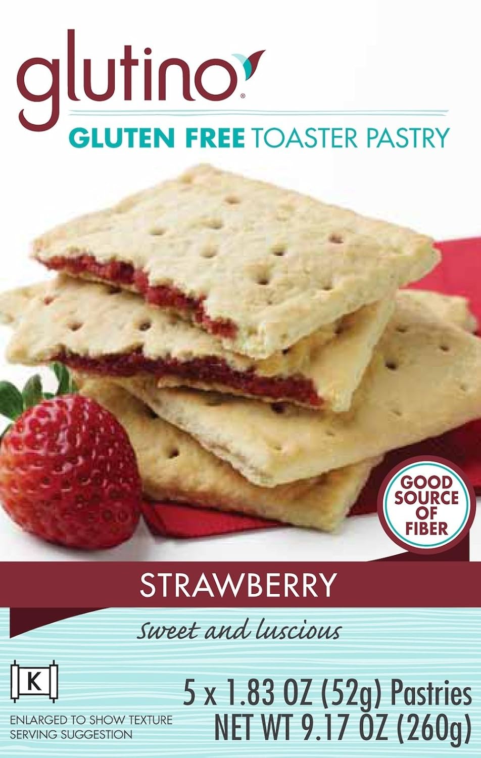 Glutino Gluten Free Toaster Pastry, Strawberry, 1.83 oz. 5 Count