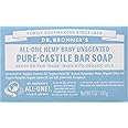 Dr. Bronners Castile Baby Unscented Bar Soap, 5 OZ