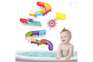 taseyok Toddler Bath Toys, Bathtub Toys Ball Slide Track, DIY Shower Toys with Suction Cups, Christmas Birthday Bath Fun Time Gifts Toys for Girls and Boys Age 2 3 4 5 6