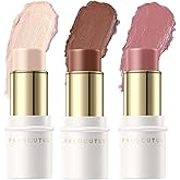 FALOCUTUS 3 Pcs NEUTRAL Contour Stick Set,Cream Blush & Highlighter Bronzer Pen,Long Lasting & Smooth Natural Face Contouring Illuminator,Professional Makeup Kit for All Skin