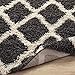 Sweet Home Stores Cozy Shag Collection Charcoal Grey and Cream Moroccan Trellis Design Shag Rug (7'10