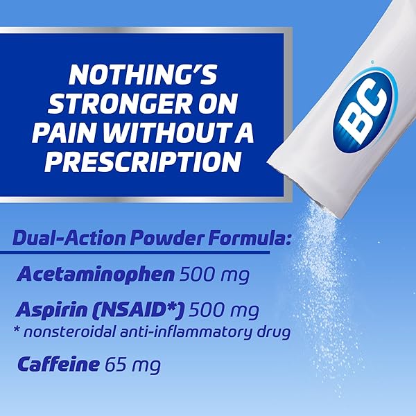 BC MAX STRENGTH FAST PAIN RELIEF POWDER, LEMONADE FLAVOR ASPIRIN 500MG AND ACETAMINOPHEN 500MG DISSOLVE PACKS, 16 COUNT