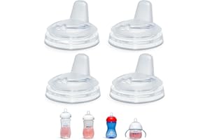 BELBEYO Sippy Spout Nipples for Philips Avent Natural Baby Bottles, My Grippy Spout Sippy Cup and Natural Trainer Sippy Cup, 4-Count, Soft Spout, Food Grade Silicone, BPA-Free, Convert to Sippy Cup, 4+ months