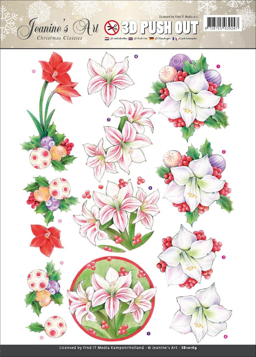 Jeanine's Art Christmas Classics 3D Push Out SB10169 Paper Tole 3-D Decoupage