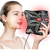 Lovsheme Red Light Therapy for Face, LED Face Mask Light Therapy, Red Light Therapy Mask for Acne, Wrinkles and Skin Rejuvenation, 320 LEDs, 3 Modes, 10-Min Auto Off, Eye Protection Included