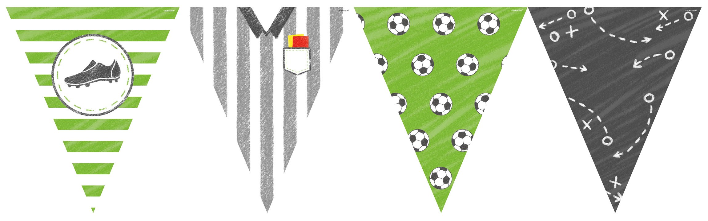 Amscan 9903019 - Kicker Football Kids Birthday Party Paper Pennant Banner Decoration - 4m