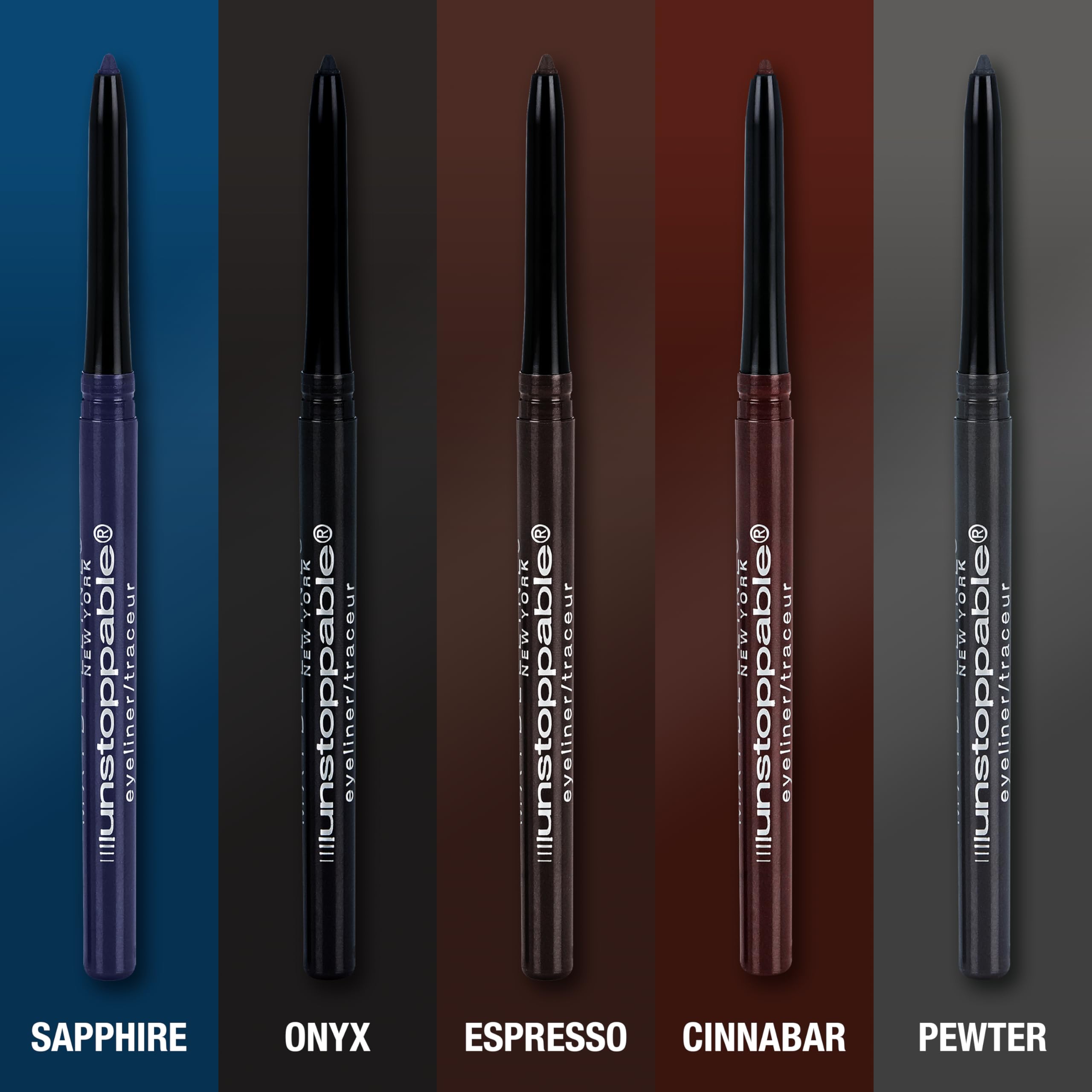 Maybelline Unstoppable Waterproof Mechanical Brown Eyeliner Pencil, Easy to Apply, Smooth Glide, Up to 24 Hour Wear, Espresso, Pack of 2