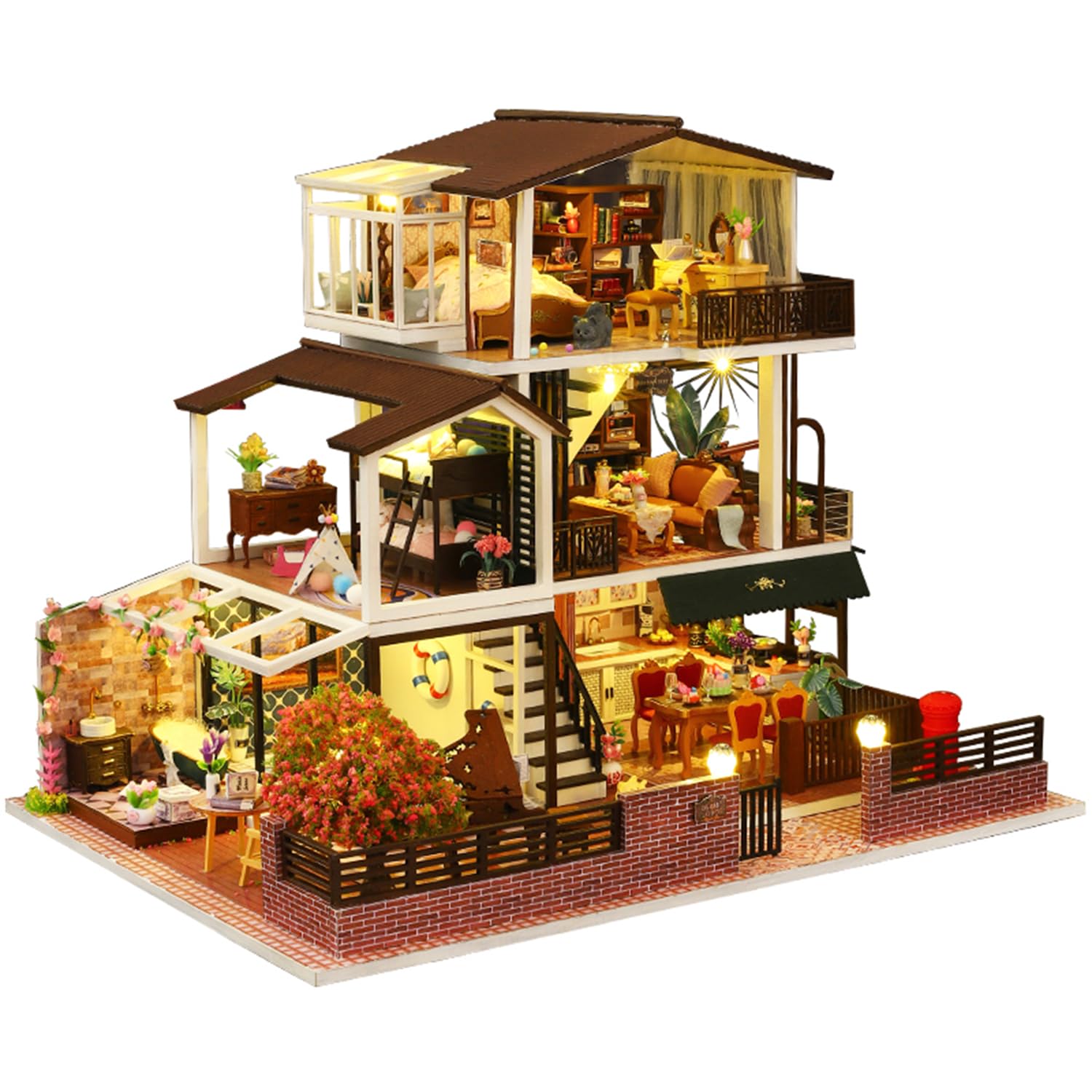 Roroom Diy Miniature And Furniture Dollhouse Kit Mini 3d Wooden