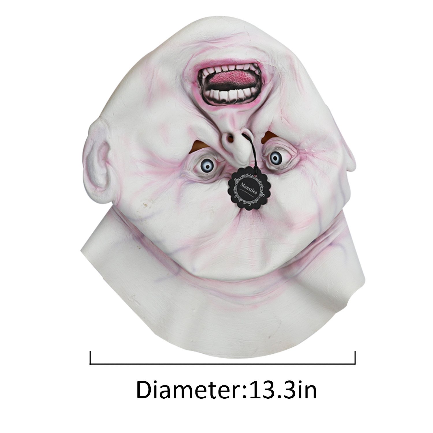 Upside Down Full Head Mask,Latex Rubber Mask by Monstleo, Halloween Costume Party Mask for Masquerade/Birthday Parties,Carnival Decorations