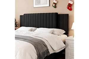 SALAMIR Upholstered Tufted Velvet Headboard, 3 in 1 Headboard for Full/Queen/King Size Bed, Height & Width Adjustable Head Board, Attach Frame, Study & Comfortable, Ideal for Bedroom, Dorm, Guest Room, Black