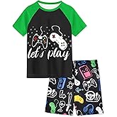 Fiodrimy Boys Pajamas Toddler Boys Summer Pajamas Dinosaur 2 Piece Short Sleeves Boy Pjs Kids Sleepwear Size 3-8 Years