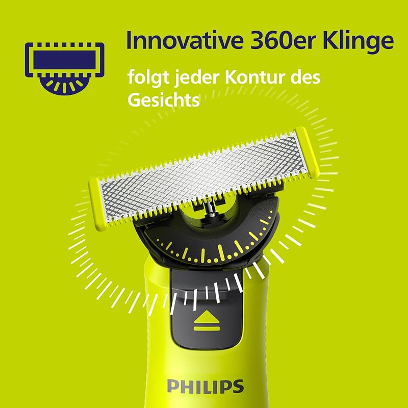 OneBlade Original 360-Klingen, passend für alle OneBlade und Pro Modelle, original von Philips, 5er-Pack (Modell QP450/50)