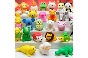 LANMA 120 pcs Animal Erasers Desk Pets for Kids Classroom Rewards, Puzzle Erasers Take Apart Erasers Animals Pencil Erasers for Student Valentine Gift,Class Treasure Box,Party Favors,Easter Egg Stuffers