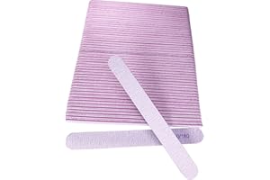 AHATOPIA 50 Pcs Nail File, Emery Board Nail Files for Acrylic Nails and Natural Nails, 100/180 Grit Double Sided Fingernail File Gel Nail Professional Reusable Washable Manicure Pedicure Kit Set Gray
