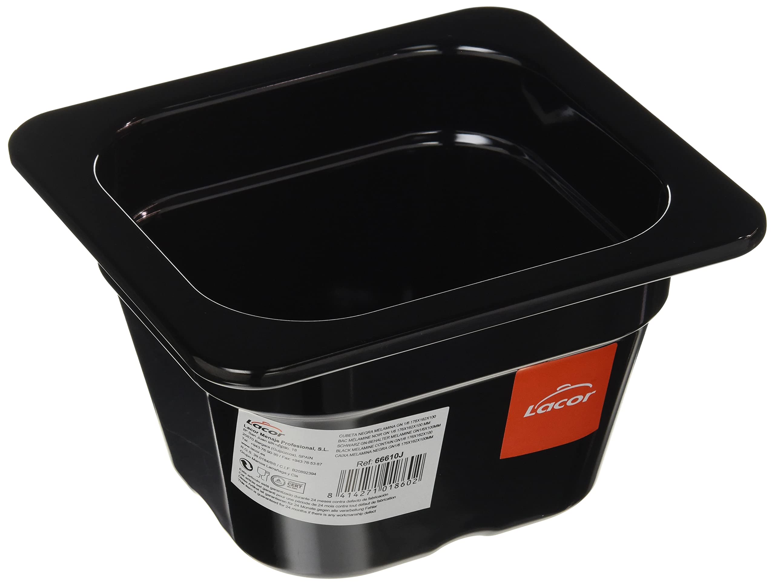 Lacor Black Melamine Contain.Gn1 / 6 176X162X100