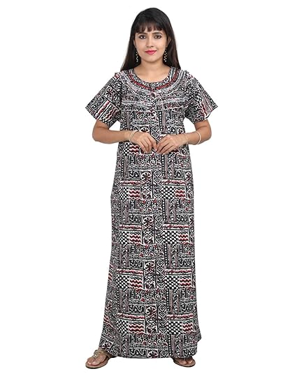 Womens 100% Cotton Feeding/Nursing/Maternity Nightie with Comfortable Side Zippers