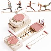 Pilates Reformer for Home, Foldable All-in-One Pilates Board with Resistance Bands, Portable Home Gym Equipment for Full Body Workout, Strength Training &amp; Core Sculpting, 330 lbs Capacity