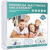 【No Pilling】 Full Mattress Protector Cover 54"x75" Zippered and Waterproof Fits 9-12" Deep, Skin-Friendly Urine-Proof Stain Resistant Breathable Soft