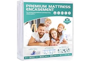 WINKAURA Zippered Mattress Protector Full Size 54"x75" Fits 9-12" Deep, Waterproof Mattress Encasement Cover with Premium Breathable Soft Terry Cloth Top Fabric for Pocket Spring Full Size Bed